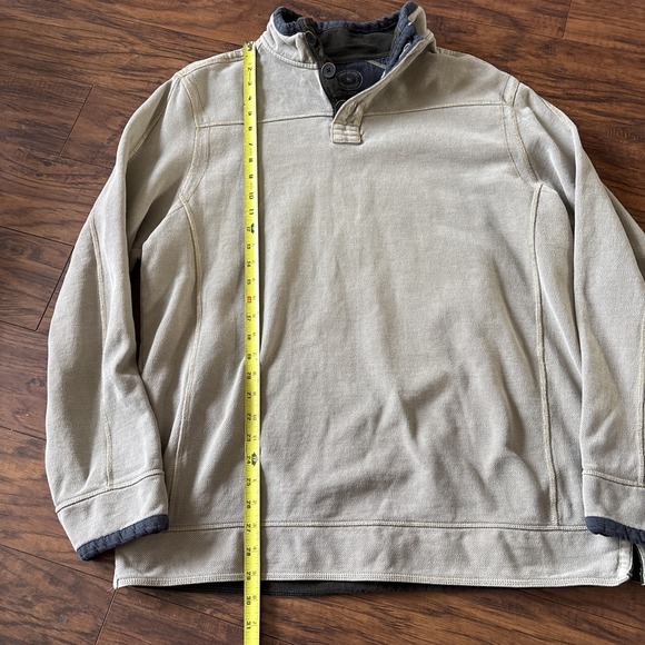 Carbon 2 Cobalt 9 Yards Textured Henley Pullover Sweatshirt Mens sz Large - Picture 6 of 10